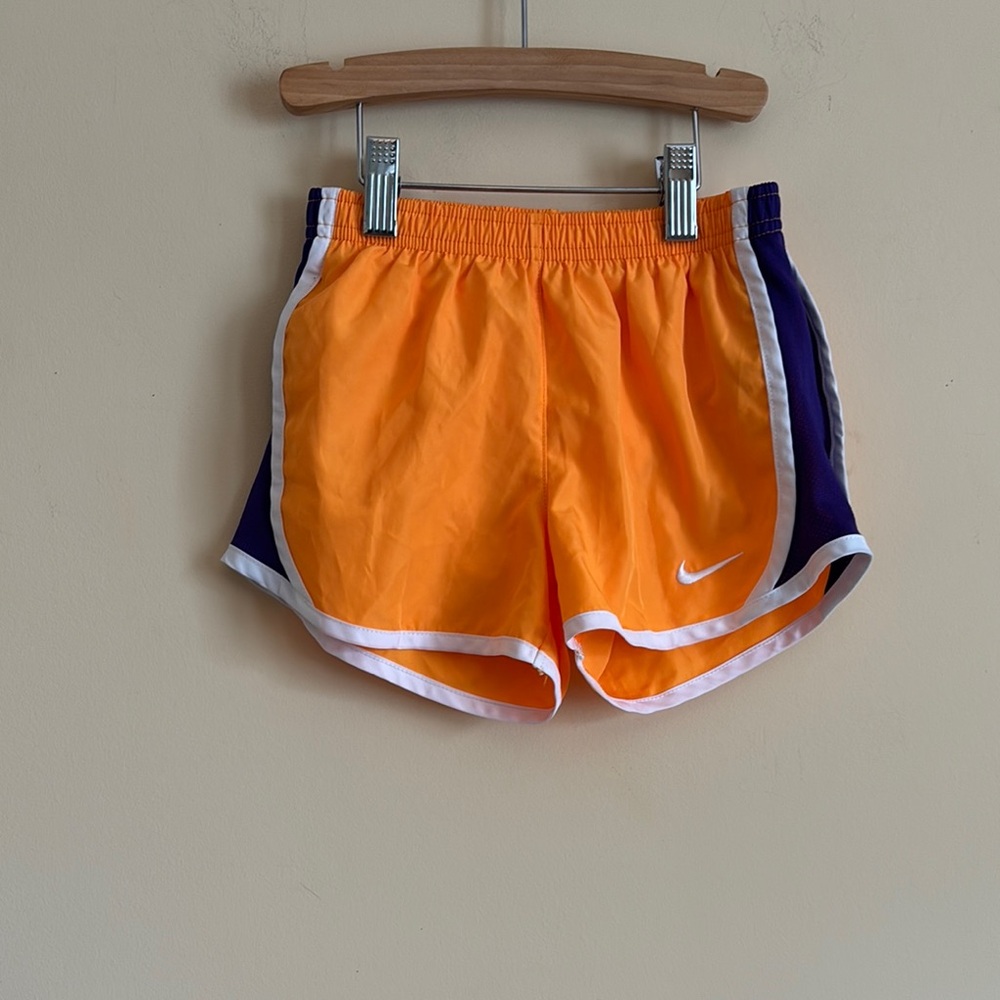 Nike Orange and Purple Dri-Fit Shorts Size 6 Medium 5-6 Years Old 110-116 CM